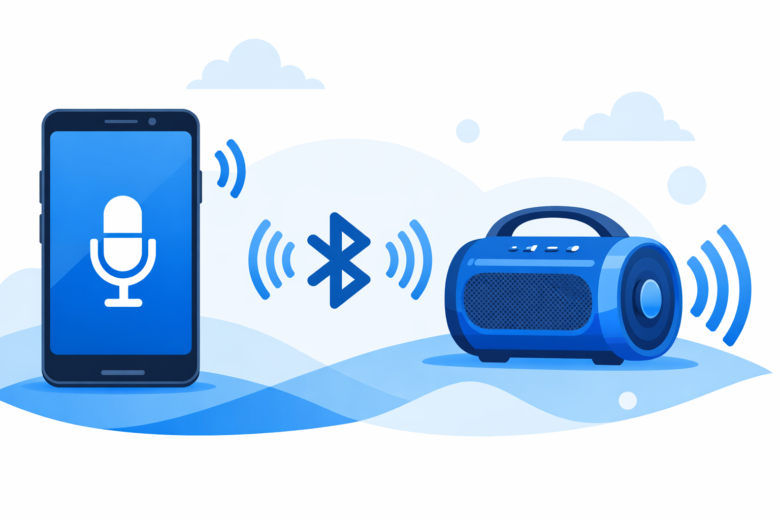 Android phone used as a microphone connected to a Bluetooth speaker wirelessly