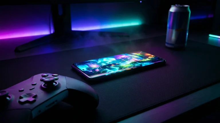 Playing ad-free mobile games on Android smartphone with vivid screen